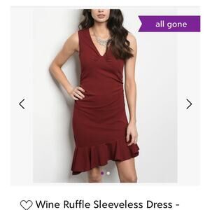 NWT Ina wine ruffle sleeveless dress